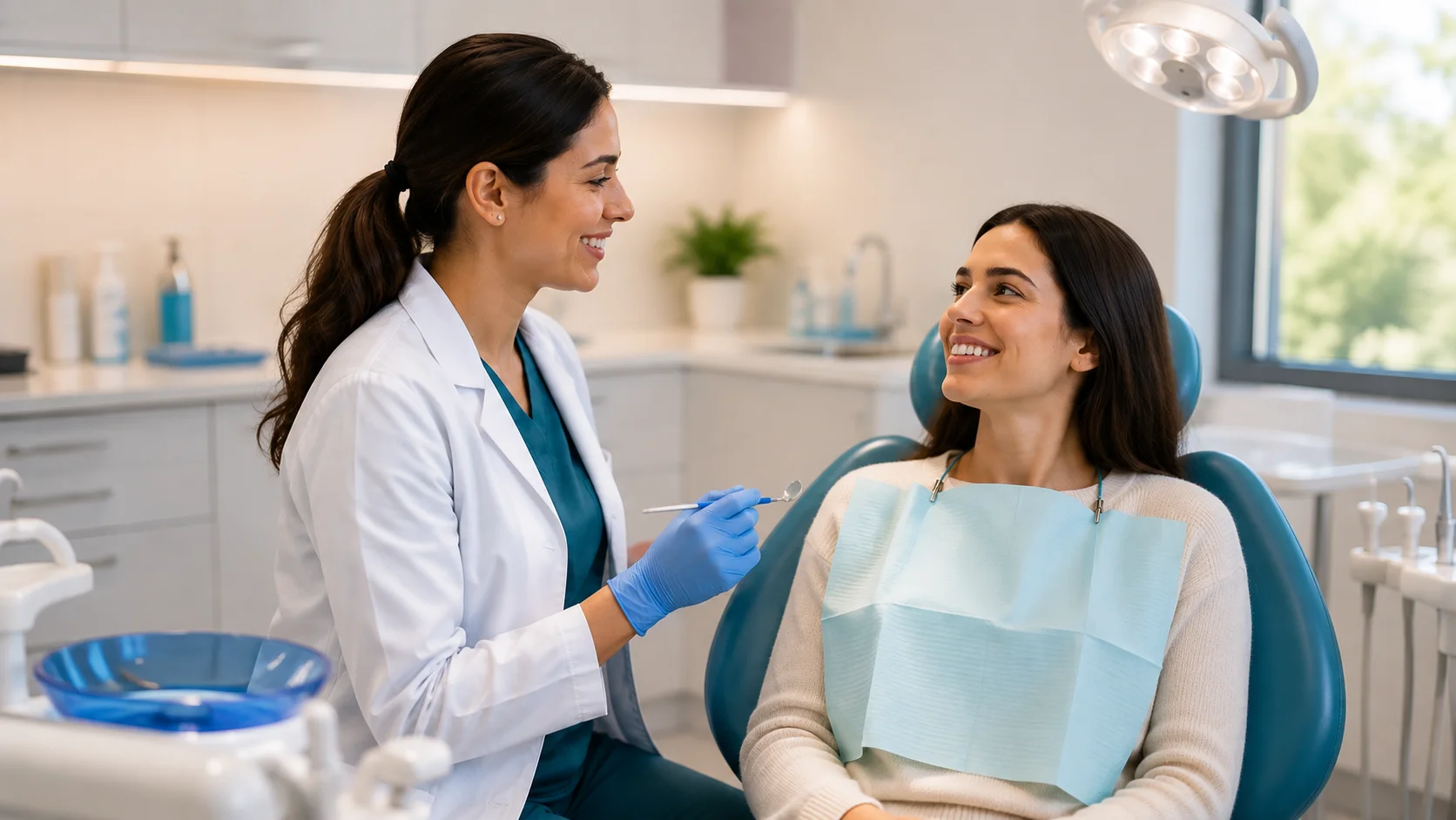 Patient receiving same-day dental care at Dean Park Dental